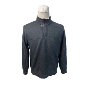 Orvis Mens Gray 1/4 Zip Pullover Sweatshirt With Ribbed Collar Size M